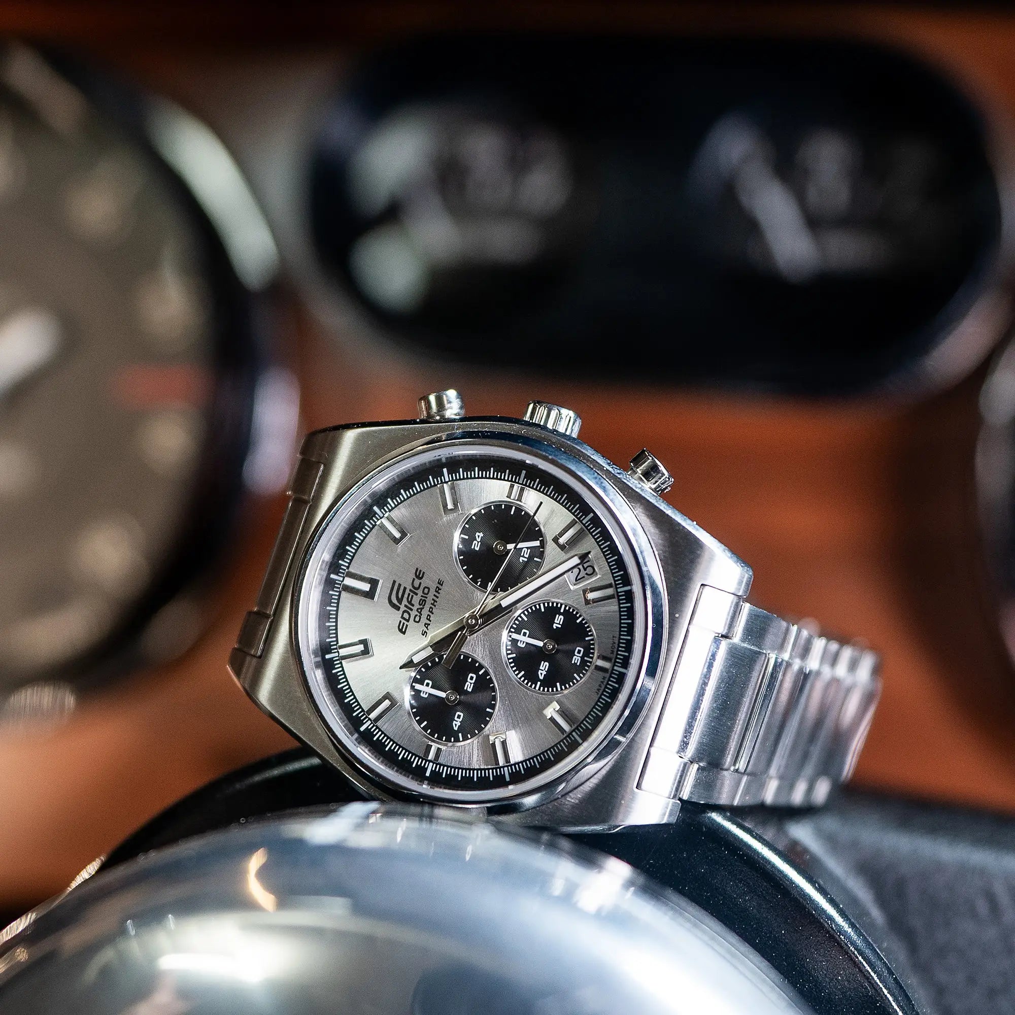 Casio Edifice Standard Chronograph EFB-730D-7AVUDF Silver Dial 40mm Stainless Steel Men's Watch