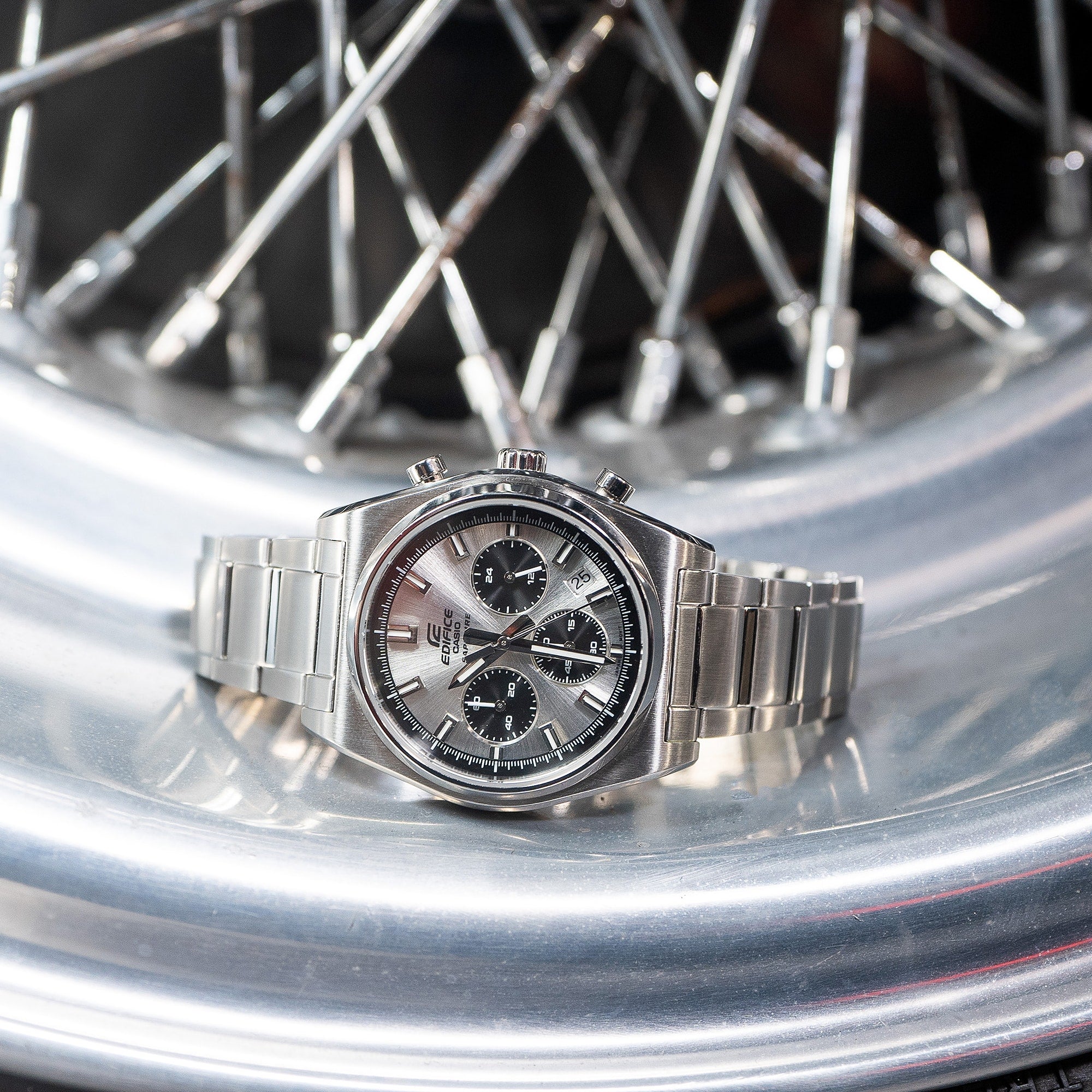 Casio Edifice Standard Chronograph EFB-730D-7AVUDF Silver Dial 40mm Stainless Steel Men's Watch