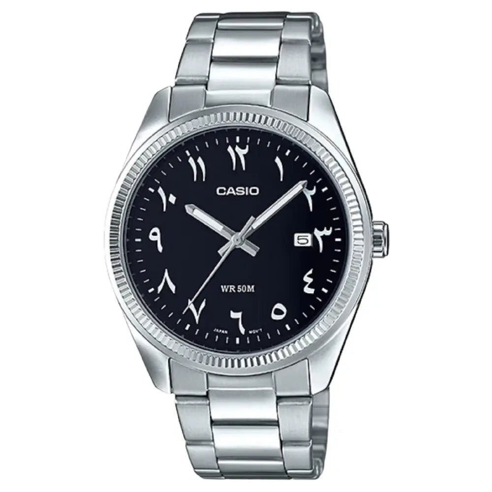Casio Rare Classic MTP-1302D-1B3 Analog Black Arabic Dial Stainless Steel Men's Watch