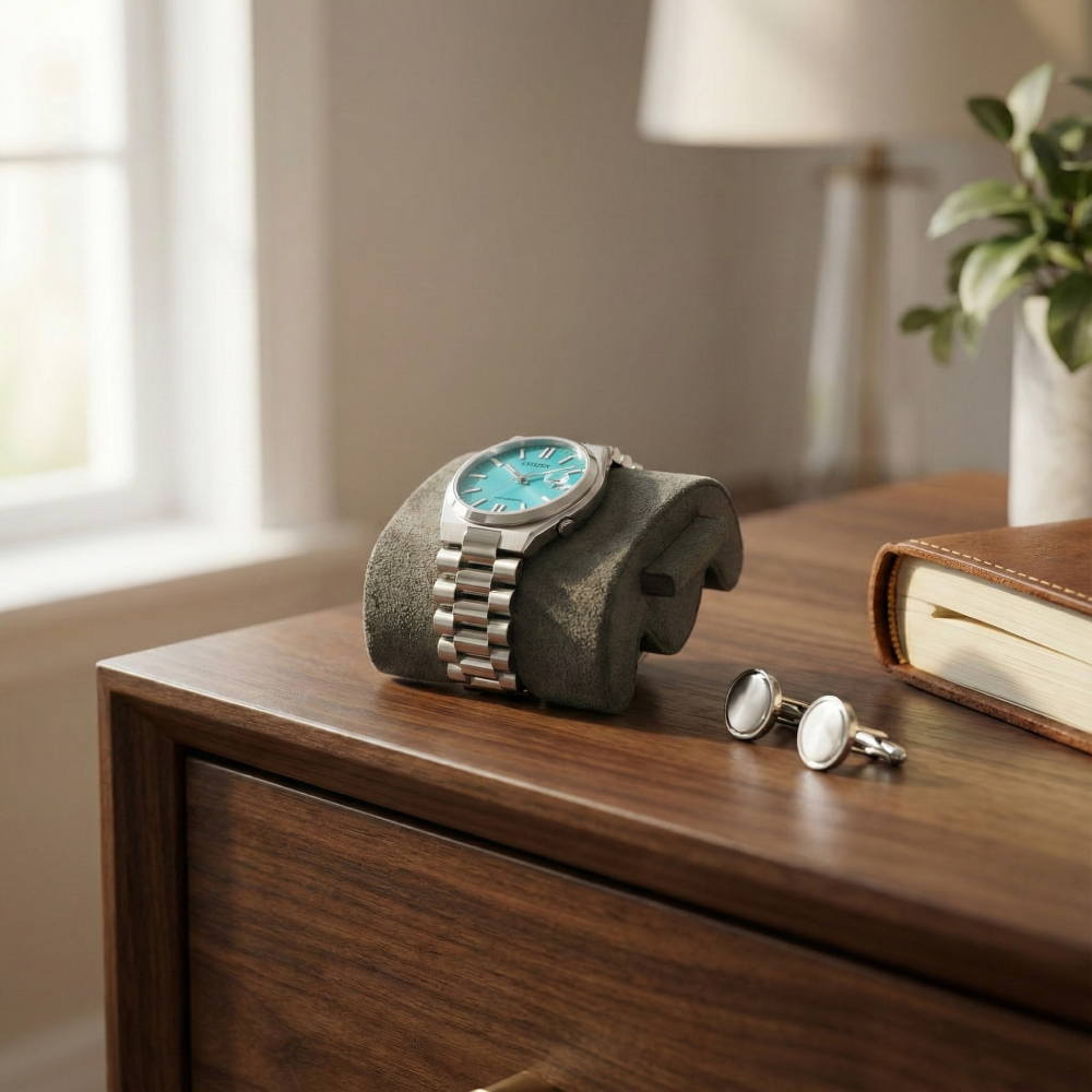 Hexagonal Premium Leather Watch Roll - 3 Slots