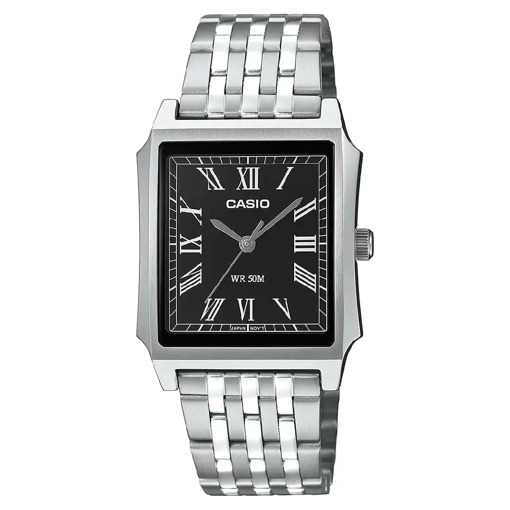 Casio Collection Analog MTP-B190D-1BVDF Black Dial Stainless Steel Men's Watch